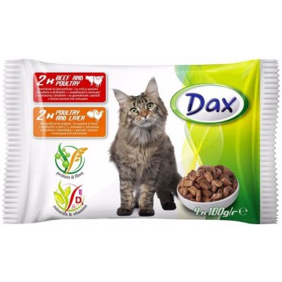 DAX Cat hovězí & drůbeží 4 x 100 g – Zbozi.Blesk.cz