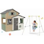 Smoby Set domeček Přátel a houpačka 120 cm Baby Swing Friends Evo Playhouse Green rozšiřitelný – Zbozi.Blesk.cz