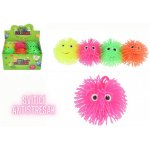 Teddies Míček chlupatý antistresový mačkací silikon 8cm na baterie se světlem 4 barvy v sáčku 12ks v boxu – Zboží Mobilmania