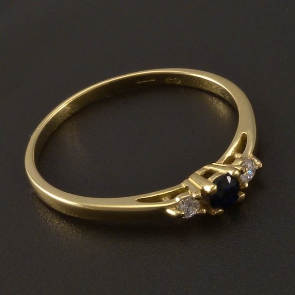Goldstore zlatý prsten přírodní safír a brilianty 11.01.PS306791.55 od 10  110 Kč - Heureka.cz