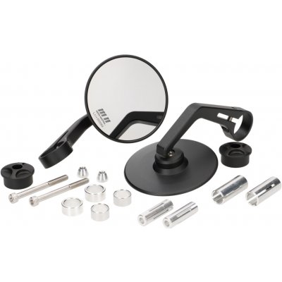 Sada zrcátek MOTO NOSTRA 1407, hliník CNC, průměr 95 mm, kulaté, do konců řídítek, matná černá MN1407BK – Hledejceny.cz