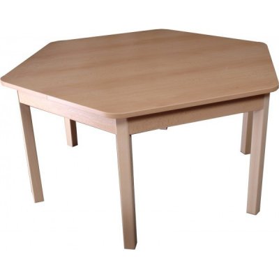 Hajdalánek Stůl šestiúhelník průměr 120 cm pro MŠ červená, výška 46 cm – Zboží Dáma