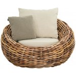 Apple Bee Nízké křeslo Cocoon, 130x130x78 cm, umělý ratan Mocca, sedáky venkovní látka Olefin Green – Hledejceny.cz