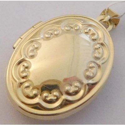 Klenoty Budín Velký medailon medailonek ze žlutého zlata otevírací 1920343