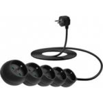 Connect IT prodlužovací kabel 230 V, 5 zásuvek, 3 m, bez vypínače černý CES-1324-BK – Zboží Živě