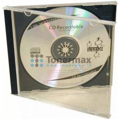 Box na 1ks CD, 10,4mm, průhledný, černý tray, 2-pack, Logo – Zbozi.Blesk.cz