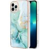 Pouzdro a kryt na mobilní telefon Apple PROTEMIO 64127 IMD MARBLE Ochranný kryt Apple iPhone 15 Pro GREEN