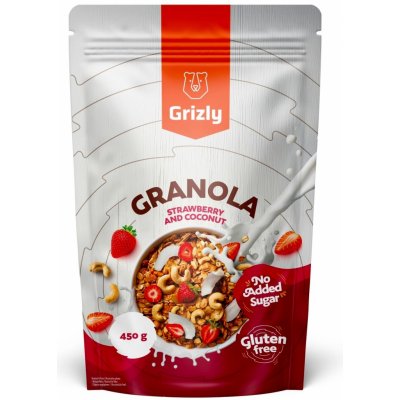 Grizly Granola jahodová 450 g – Zbozi.Blesk.cz