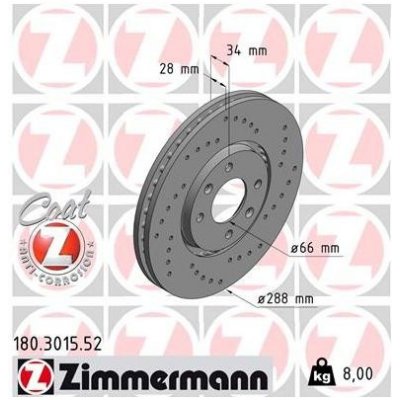 Brzdový kotouč ZIMMERMANN 180.3015.52 | Zboží Auto