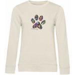 Dámská mikina CLASSIC psí tlapka KVĚTINY a jména psů Krémová – Zboží Dáma