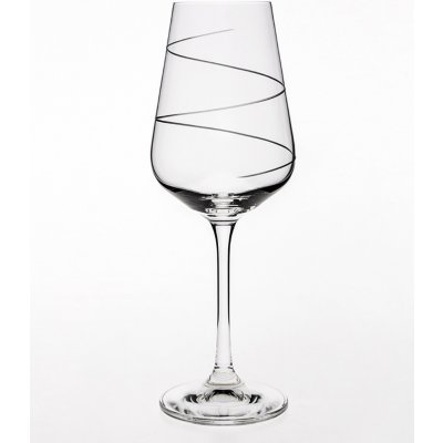 Bohemia Crystal broušené skleničky na víno Sandra Spirála 6 x 250 ml – Zbozi.Blesk.cz