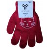 Dětské rukavice Yoclub Dívčí pletené prstové rukavice Yo RED-01119G - červená