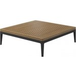 Gloster Hliníkový konferenční stolek Grid, čtvercový 103x103x30 cm, rám hliník meteor, deska teak – Zboží Mobilmania