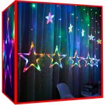 ISO 11316 Světelný závěs hvězdy 138 LED multicolor – Hledejceny.cz
