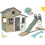 Smoby Set domeček Přátel ekologický s basketbalem Friends Evo Playhouse Green rozšiřitelný a 23 m skluzavka s vodním tunelem – Sleviste.cz