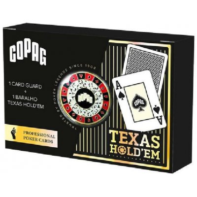 Copag Hrací karty Texas Hold'em poker černé GOLD Range 100% plast s Dealer žetonem – Zbozi.Blesk.cz