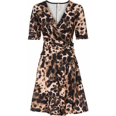 Bonprix Bodyflirt leopardí šaty hnědá – Zboží Mobilmania