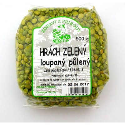 Zdraví z přírody Hrách zelený loupaný 0,5 kg – Sleviste.cz