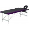 Masážní stůl a židle Vidaxl Skládací masážní stůl se 2 zónami hliník černo-fialový