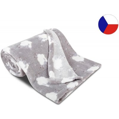 Sleep-well Dětská deka z mikroflanelu s ovečkami světle šedá – Sleviste.cz