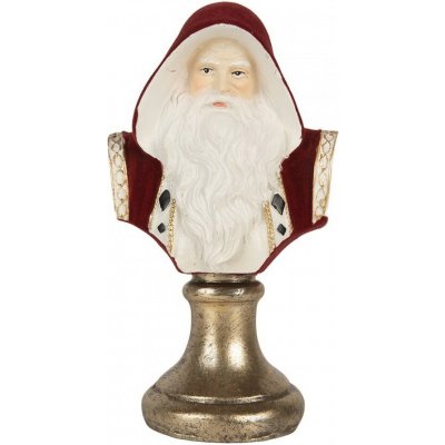 Clayre & Eef Červená vánoční dekorace busta Santa Claus - 9*7*15 cm – Hledejceny.cz