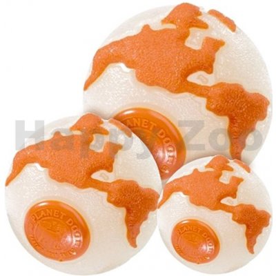 Hračka PLANET DOG Orbee Tuff Ball Zeměkoule fosfor oranžová M 7 cm