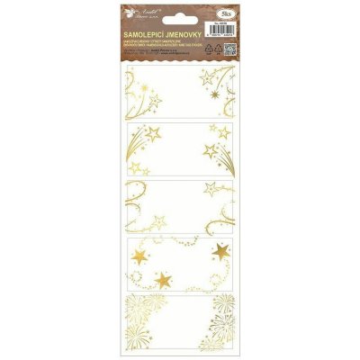 Samolepicí jmenovky na dárky 10 x 29,5 cm se zlatou ražbou, 5 ks – Hledejceny.cz