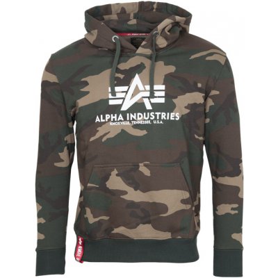 Alpha Industries Mikina Basic Hoody woodland camo – Zboží Mobilmania