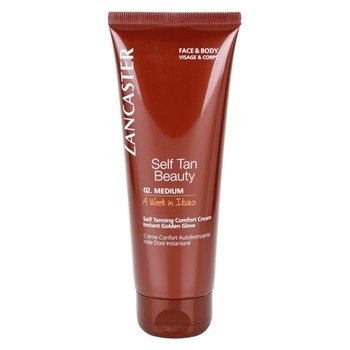 Lancaster Self Tan Beauty komfortní samoopalovací krém na tělo a obličej odstín 02 Medium (A Week In Ibiza) 125 ml