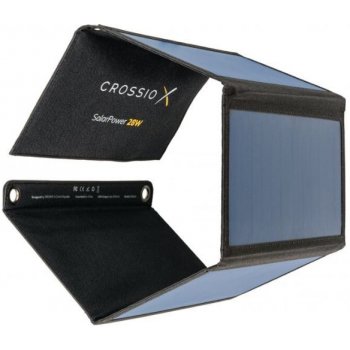 Crono Crossio solární panel 3.0/ 28 W/ USB-A/ USB-C/ černý CRO-SP-28W-3