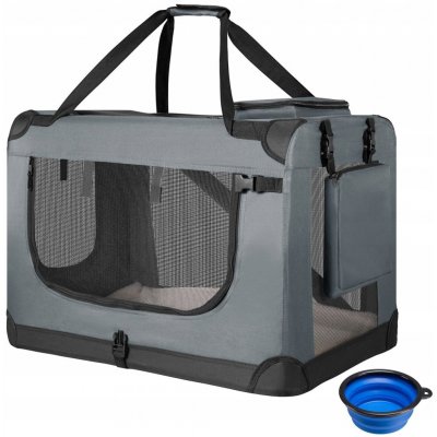 Juskys Přepravka pro psa šedá M 34 x 60 cm 44 cm – Sleviste.cz