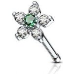 Šperky4U piercing do nosu zelený kamínek N0097-CG – Zboží Dáma