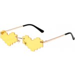RAVEON Párty brýle PIXEL SRDCE | Žluté