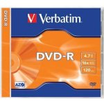 Verbatim DVD-R 4,7GB 16x, AZO, jewel, 1ks (43519) – Zboží Živě