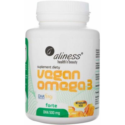 Aliness Vegan Omega 3 Forte DHA 500 mg 60 veg. kapslí – Hledejceny.cz