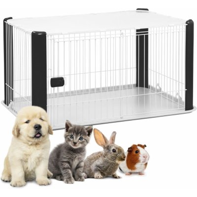 Goleto Kovová ohrádka pro pejsky a štěnata 125 x 80 x 90 cm – Zboží Dáma