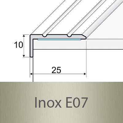 PROFIL Team Schodová hrana inox E07 25 mm x 10 mm x 1,2 m – Zbozi.Blesk.cz