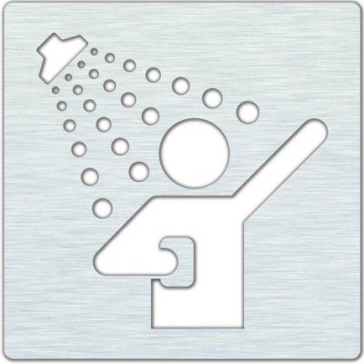 Bemeta hotelový program - Piktogram sprcha 120x120 mm, nerez mat 111022075 – Zboží Mobilmania