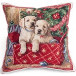 decoDoma Gobelínový VÁNOČNÍ ŠTĚŇATA 45 x 45 cm – Zboží Dáma