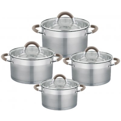 Haus Roland Sada nerezového nádobí, 8dílná, šedé úchyty – Zboží Dáma