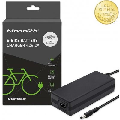 Qoltec Nabíječka pro e-bike 36V 42V 2A konektor 5,5 x 2,1mm – Hledejceny.cz