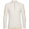 Pánský rolák Icebreaker mikina, zip Mens Lodge LS Half Zip Sweater, Ecru HTHR/Silent Gold