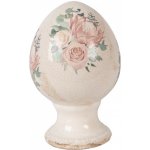 Clayre & Eef Béžové antik keramické vajíčko s květy Protea Eucalypt S - Ø 9*14 cm – Hledejceny.cz