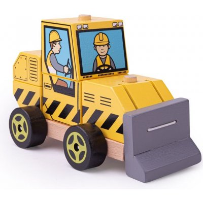 Bigjigs dřevěné hračky Nasazování buldozer – Zboží Mobilmania