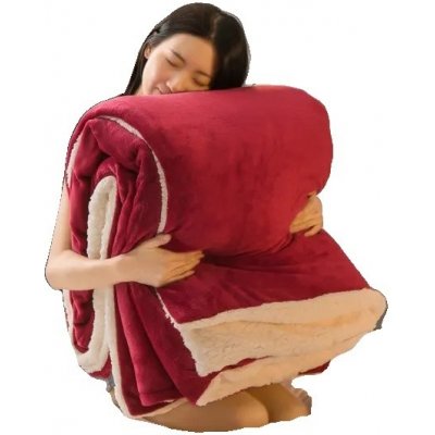 OEM fleece deka silná a teplá velmi měkká červená 180x200