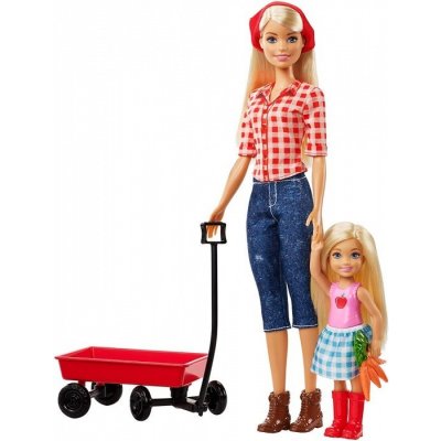 Mattel Barbie GCK84 farmářka a Chelsea s vozíčkem – Zboží Mobilmania