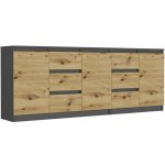 Framire Sada komod antracit mix artisan 200 x 76 x 33 cm R-200-S6 – Zboží Mobilmania