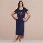 Dlouhá košile s krátkými rukávy a potiskem galaxie nám. modrá – Zboží Dáma