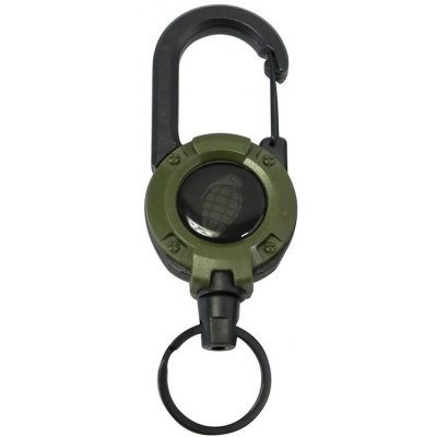 Přívěsek na klíče KOMBAT HEAVY DUTY s navíjákem a karabinou ZELENÁ – Hledejceny.cz