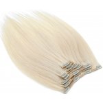 Clip in vlasy k prodlužování 70cm 140g REMY 100% lidské platinová blond – Sleviste.cz